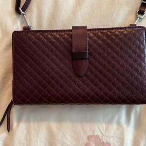 Vera Bradley All in One Leather Convertible Crossbody/Carry All.  Never Carried